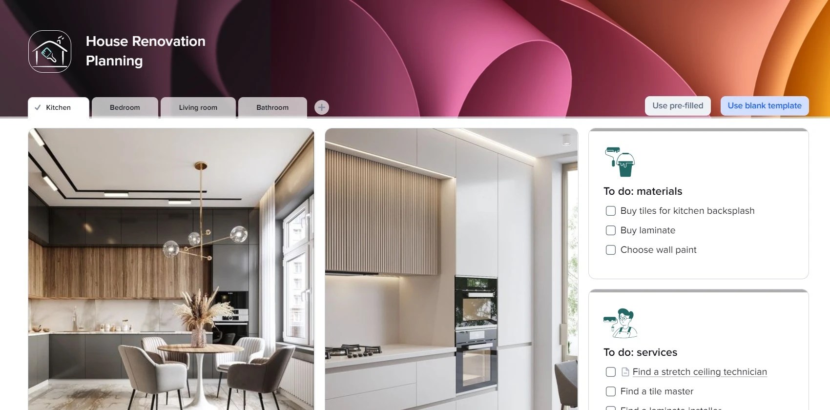 House Renovation template for free project renovation online xTiles